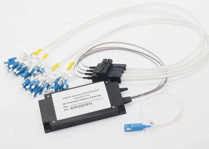 Ανώτατο κιβώτιο ABS πολυδιαυλωτών 40Ch AAWG του IL 5.0dB DWDM για την μπροστινά έλξη/Datacenter 5G