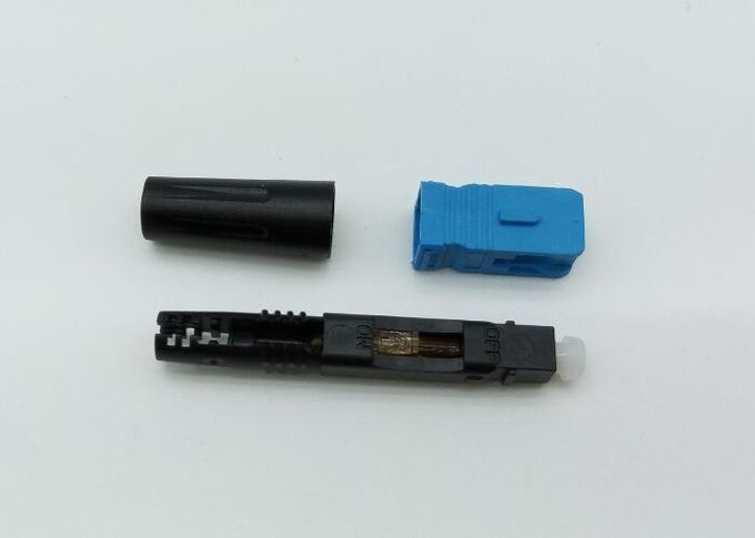 50mm προ - γυαλισμένοι οπτικών ινών γρήγοροι συνδετήρες ινών τρόπου συνδετήρων μπλε ενιαίοι